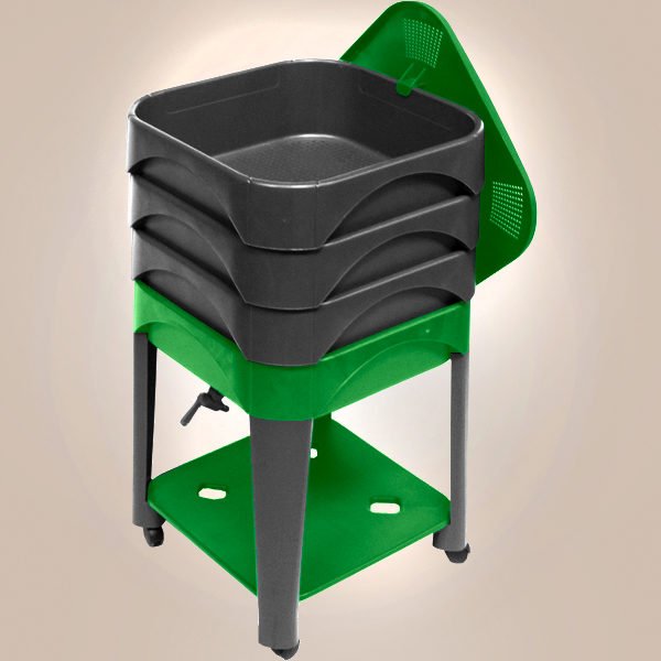 Lombricomposteur City Worms ® Gratuit gris et vert